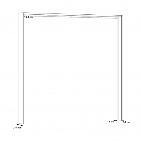 Rama Dulap Olivier, 231,1 x 23,8 x 228,3 cm-01