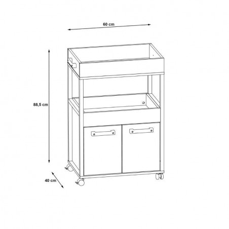 Comoda Home Bar 1 Pe Role, 60 x 88.5 x 40 Cm-01