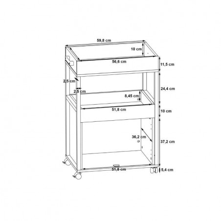 Comoda Home Bar 1 Pe Role, 60 x 88.5 x 40 Cm-01