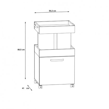 Comoda Home Bar 3 Pe Role, 50.2 x 88.5 x 41 Cm-01