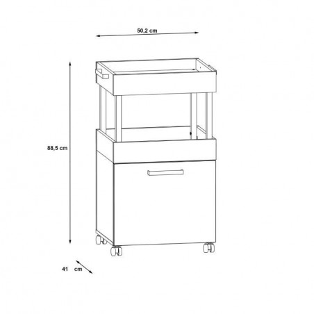 Comoda Home Bar 2 Pe Role, 50.2 x 88.5 x 41 cm-01