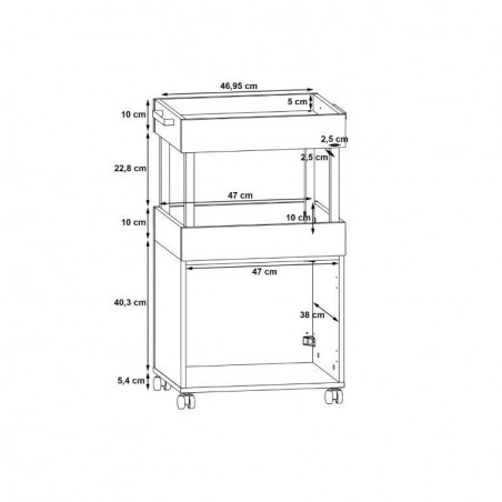 Comoda Home Bar 2 Pe Role, 50.2 x 88.5 x 41 cm-01