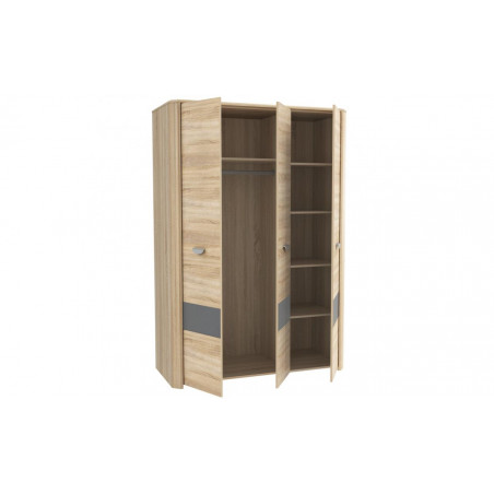 Dulap Cu 3 Usi Yoop, Stejar Sonoma Si Gri Antracit, 133 X 58 X 194 Cm-01