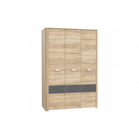 Dulap Cu 3 Usi Yoop, Stejar Sonoma Si Gri Antracit, 133 X 58 X 194 Cm-01