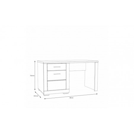 Birou Cu 1 Sertar Si 1 Usa Snow, Alb, 138 Cm-01