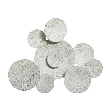 Decoratiune Perete Round Metal, Alb, 75 X 61 cm-01