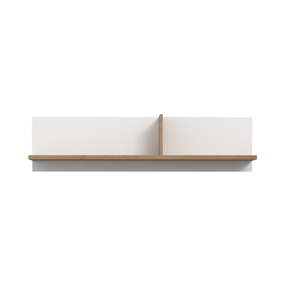 Polita chicory, stejar riviera & alb & alb super lucios, 1200 x 296 x 219 mm