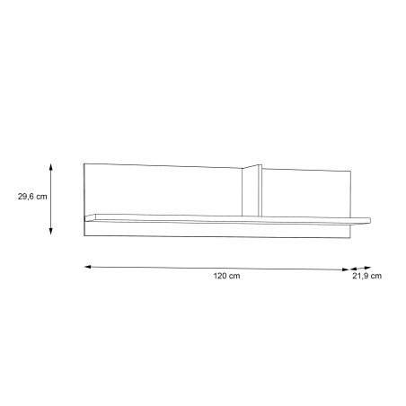 Polita Chicory, Stejar Riviera si alb si alb super lucios, 120 cm-01