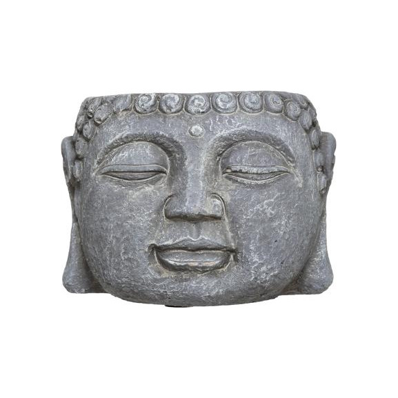 Ghiveci cap buddha h9 cm gri
