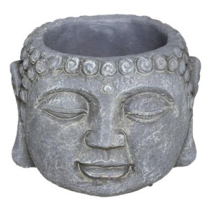 Ghiveci Cap Buddha H9 cm Gri