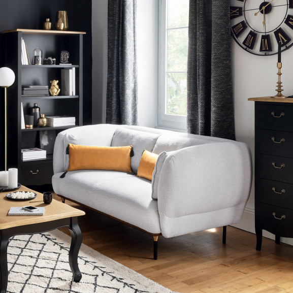 Canapea isa, gri velvet, 172 x 97 x 80 cm