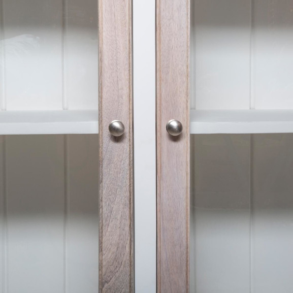Vitrina suprapozabila Valeria, Natur & Alb, 140 x 39,5 x 119 cm