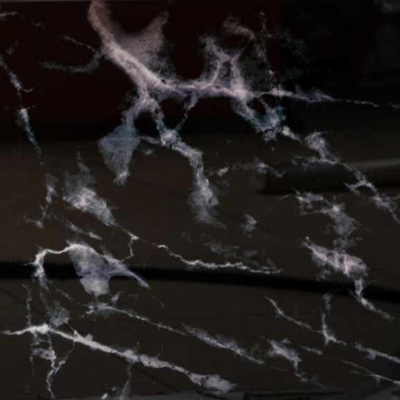 Comoda Tv Marble, Negru, 140 x 40 x 60 cm