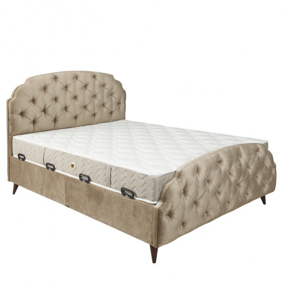 Poze Pat Tapitat Cu Somiera Rabatabila Hyper, Dimensiune Saltea160 x 200 Cm