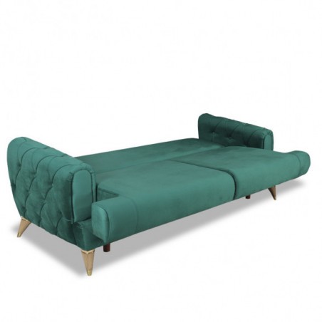 Canapea Extensibila Glamour Cu 3 Locuri, Verde, 220 X 94 X 86 Cm-01