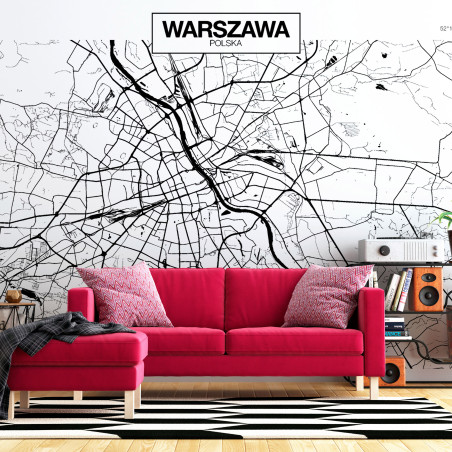 Fototapet Warsaw Map-01