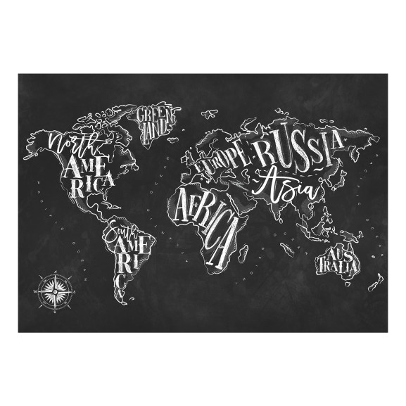 Fototapet Retro Continents (Black)