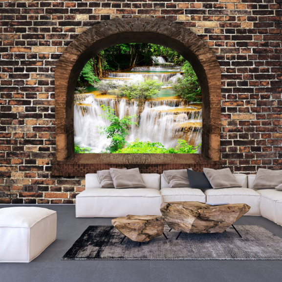 Poze Fototapet autoadeziv Stony Window: Waterfalls