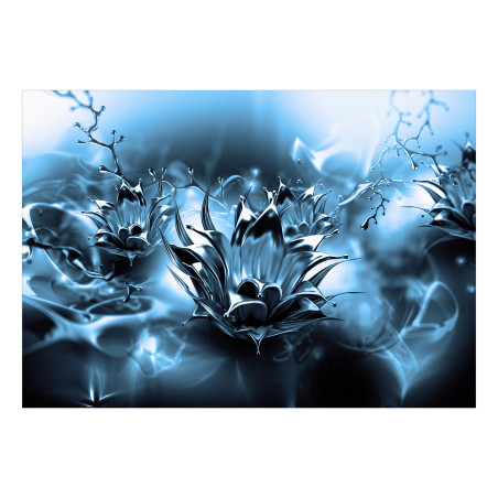 Fototapet autoadeziv Oily Flower (Blue)-01