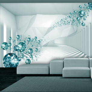 Fototapet autoadeziv Diamond Corridor (Turquoise)