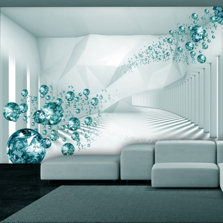 Fototapet autoadeziv Diamond Corridor (Turquoise)-01