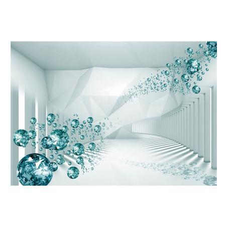 Fototapet autoadeziv Diamond Corridor (Turquoise)-01