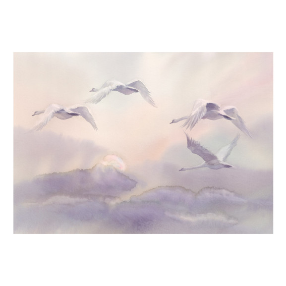 Fototapet autoadeziv Flying Swans