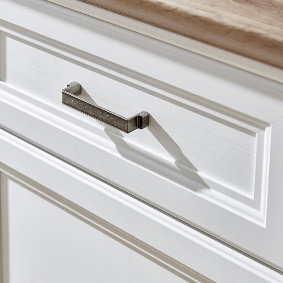 Bufet cu vitrina jasmine, pin alb & pin antic, 1660 x 2050 x 480 mm.