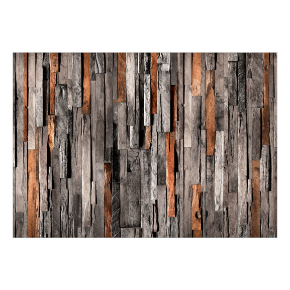 Poza Fototapet autoadeziv Wooden Curtain (Grey and Brown)