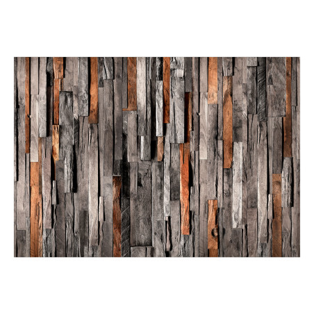 Fototapet autoadeziv Wooden Curtain (Grey and Brown)-01