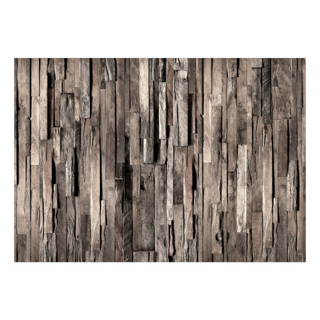 Fototapet autoadeziv Wooden Curtain (Dark Brown)-01