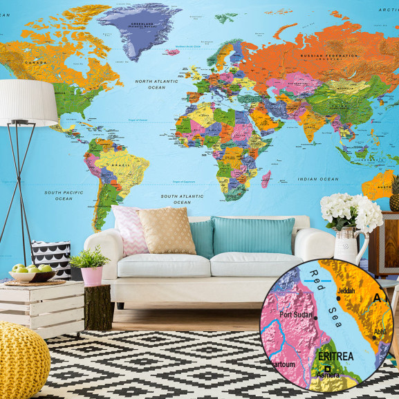 Poze Fototapet autoadeziv World Map: Colourful Geography II