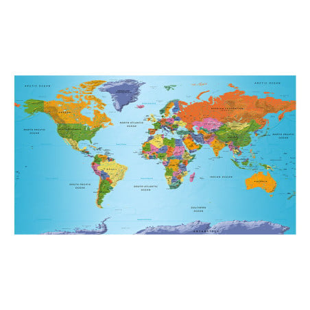 Fototapet autoadeziv World Map: Colourful Geography II-01
