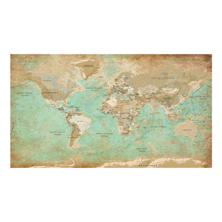 Fototapet autoadeziv Turquoise World Map II-01