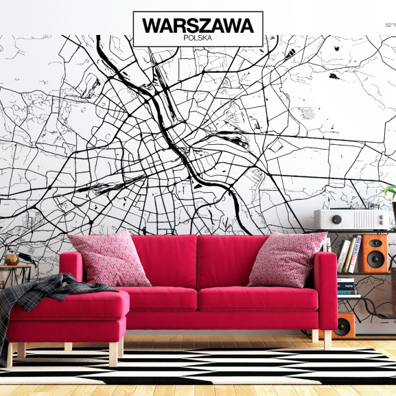 Fototapet autoadeziv Warsaw Map