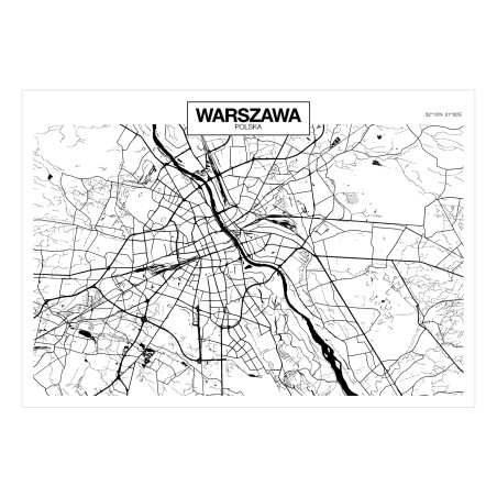 Fototapet autoadeziv Warsaw Map-01