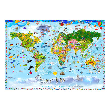 Fototapet autoadeziv World Map for Kids-01