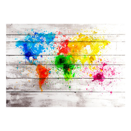 Fototapet autoadeziv World Map: Colourful Blot-01