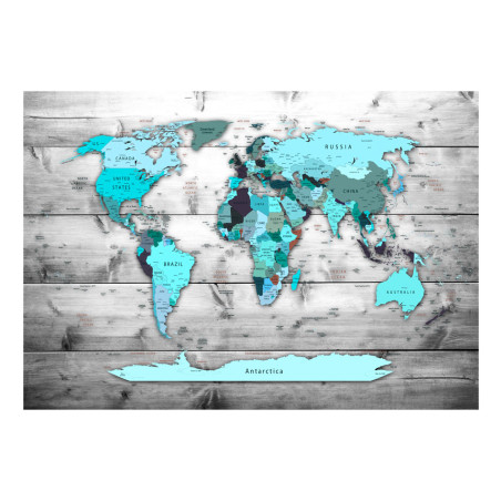 Fototapet autoadeziv World Map: Blue Continents-01