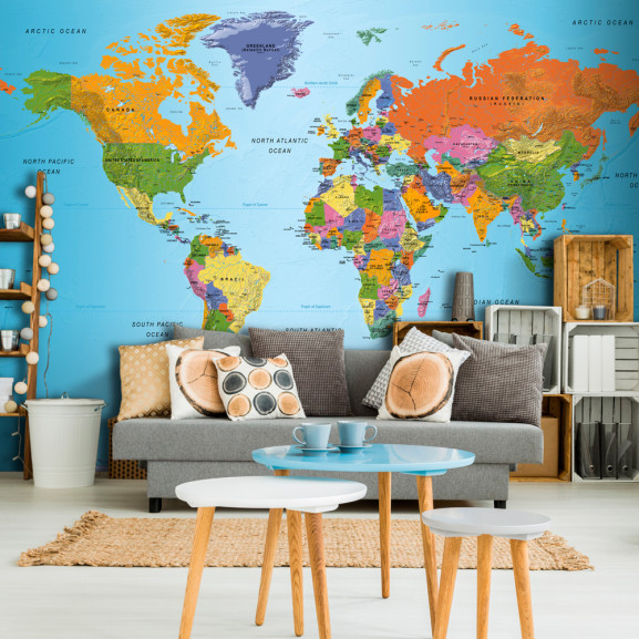 Fototapet autoadeziv World Map: Colourful Geography