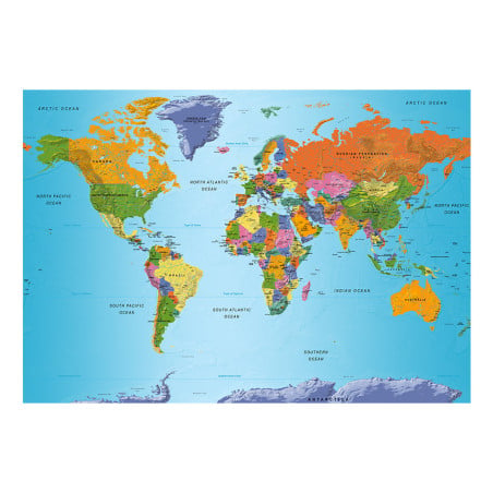 Fototapet autoadeziv World Map: Colourful Geography-01