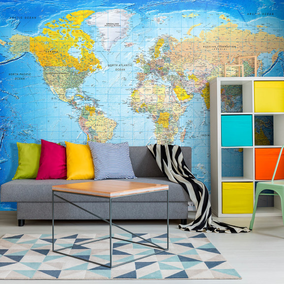 Poze Fototapet autoadeziv World Classic Map