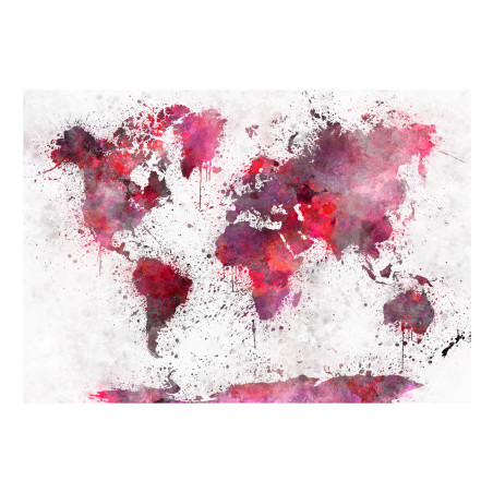 Fototapet autoadeziv World Map: Red Watercolors-01