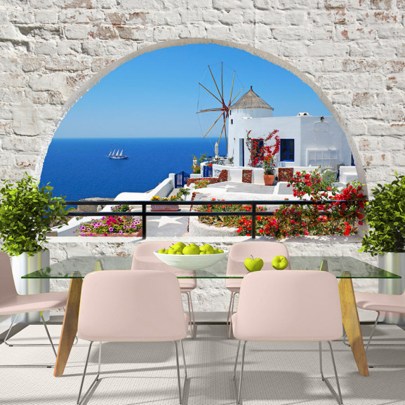 Poze Fototapet autoadeziv Summer in Santorini