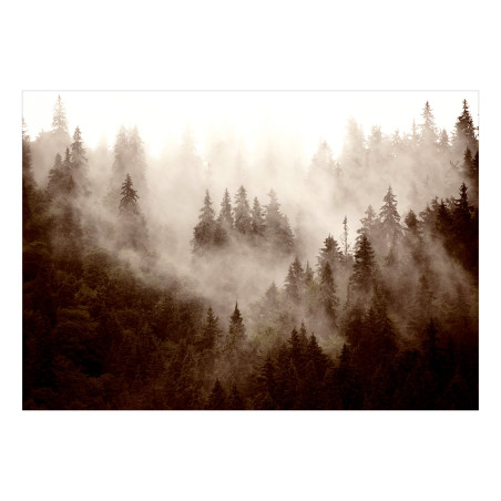 Fototapet autoadeziv Mountain Forest (Sepia)-01