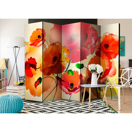 Paravan Velvet poppies II 225 x 172 cm-01