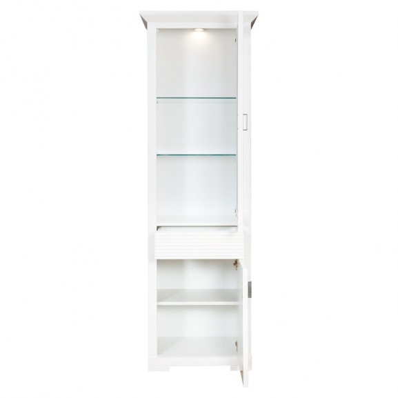 Vitrina 2usi+1sertar verona bianco, alb, 65 x 42 x 200 cm