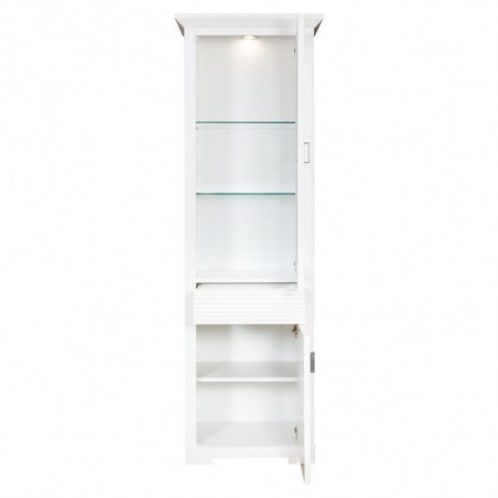 Vitrina Cu 2 Usi Si 1 Sertar Verona Bianco Alb, 65.4 Cm-01