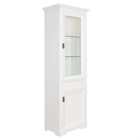 Vitrina Cu 2 Usi Si 1 Sertar Verona Bianco Alb, 65.4 Cm