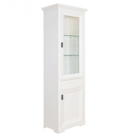 Vitrina Cu 2 Usi Si 1 Sertar Verona Bianco Alb, 65.4 Cm-01